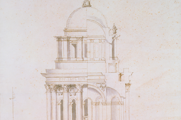 Hawksmoor’s plan for a baptistery at St Paul’s Cathedral