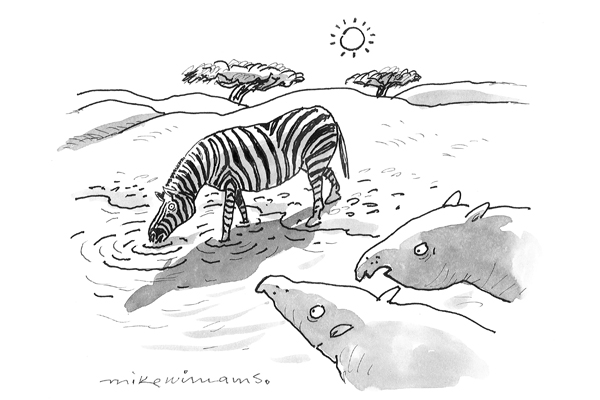 ‘Of all the nerve! A quarter to eight and still in her pyjamas.’