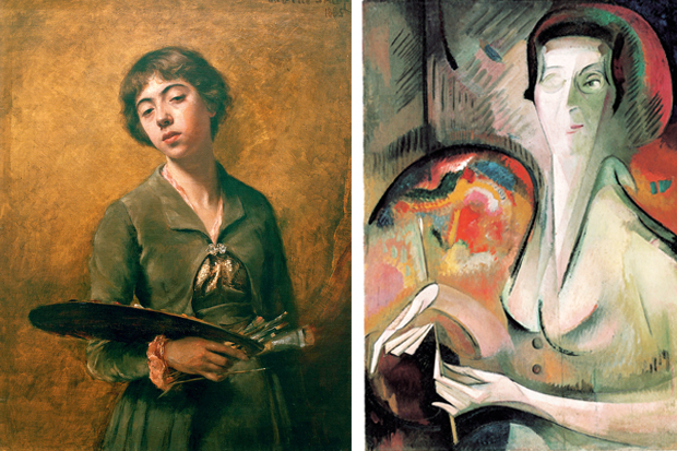 Self-portraits by Sabine Lepsius, 1885, and Alice Bailey, 1917