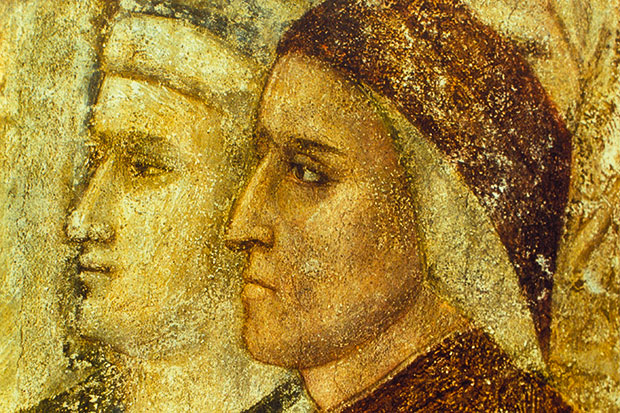 Portrait of Dante in Giotto’s fresco in the Podestà Chapel, the Bargello, Florence