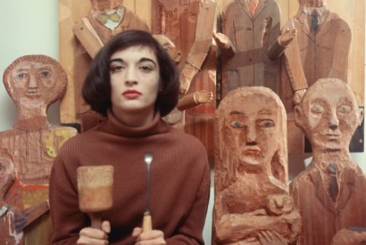 Marisol with some of her sculptures, New York, 1958