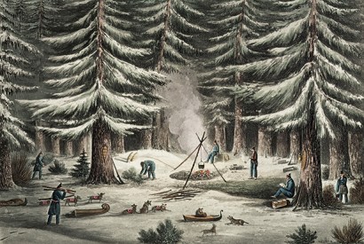 Striking camp in Canada, March 1820