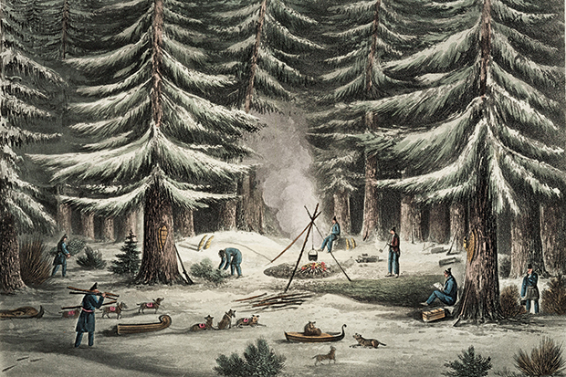 Striking camp in Canada, March 1820