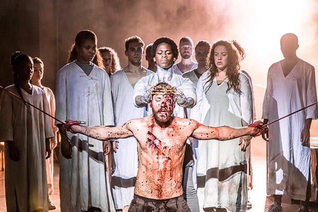 Tyrone Huntley (Judas) and Declan Bennett (Jesus) in ‘Jesus Christ Superstar’