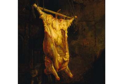‘Carcase of an Ox’, by the circle of Rembrandt