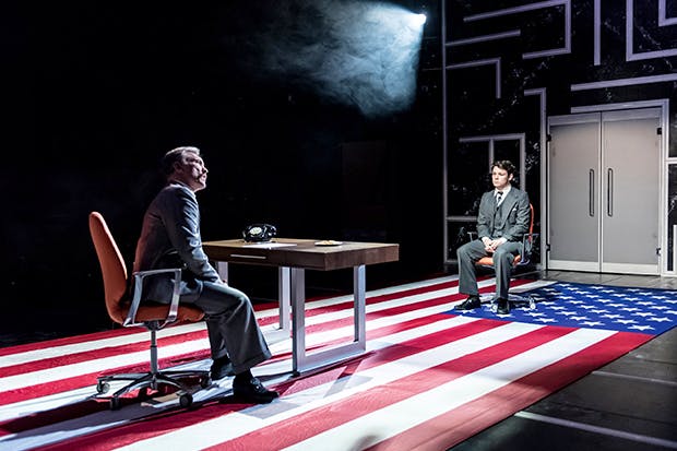 Putting the flag out: Martin McDougall (Howard) and Sean Delaney (John) in ‘Labyrinth’