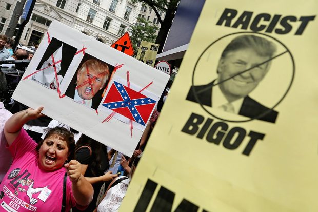 Latino Activists Protest Outside Site Of Future Trump Hotel In Washington DC