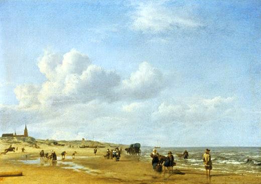 ‘The beach at Scheveningen’, 1658, by Adriaen van de Velde. Photo: Gemäldegalerie