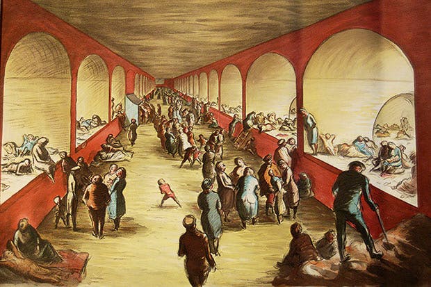 ‘Shelter Scenes, Tilbury’ by Edward Ardizzone