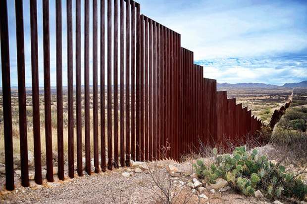 Barrier method: view of the border line between Mexico and the US in the community of Sasabe in Sonora state, Mexico