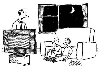 ‘Children! You mustn’t watch TV after the 9 o’clock watershed. Go and look at porn on your computers.’