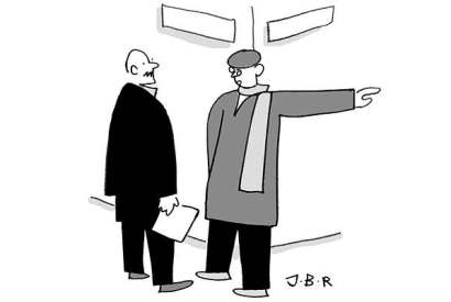 ‘Nearest bank? Turn left, straight on, through the airport, plane to Frankfurt and you can’t miss ’em.’