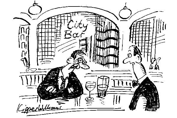 ‘I’m drinking to forget the lunchtime drinking ban.’