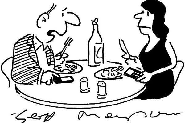 ‘Dammit, no reception. I’ll just tell you instead.’