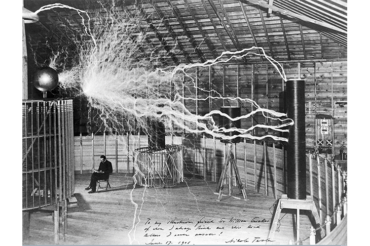 It’s electrifying: Nikola Tesla in his lab, 1901