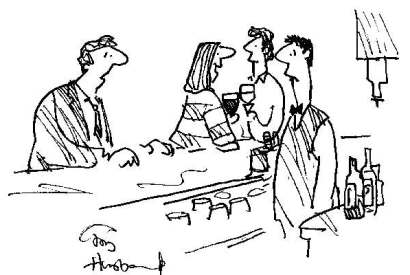 ‘I’ll have one gin and tonic after another, please, barman.’