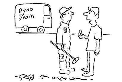 ‘My drain’s blocked. I think the Labour party might be down there.’