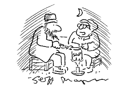 ‘How romantic — a candlelit dinner for two.’