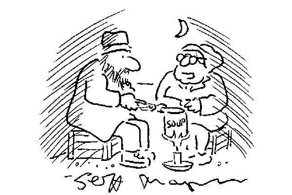 ‘How romantic — a candlelit dinner for two.’