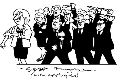 ‘All behind you, Theresa.’