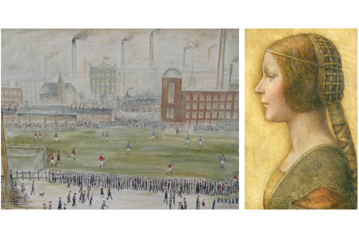 Shaun Greenhalgh claims to have painted ‘Before Kick-off’ (signed L.S. Lowry, 1923) and ‘La Bella Principessa’ (attributed to Leonardo da Vinci — but, according to Greenhalgh, based on a girl at the Co-op checkout in Bolton in the 1970s)