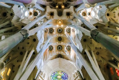 Inside the Sagrada Família: Gaudí was fascinated by the shapes of shellfish and pebbles, the branches of trees and light on a spider’s web