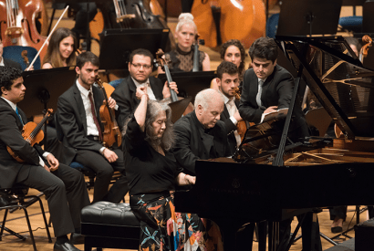 Power of two: Martha Argerich and Daniel Barenboim play a duet at this year’s Lucerne Festival
