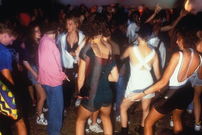 Sorted for E’s and whizz: revellers at a Tribal Dance rave, M25 Orbital, East Grinstead, August 1989