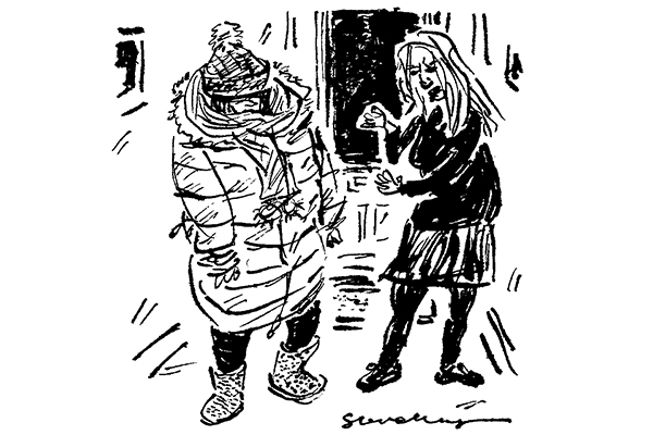 ‘Young lady, you are not going out like that. It’s Friday night and when I was your age I was bare-legged, with no tights and a skimpy top.’