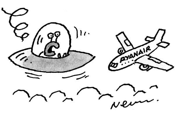 ‘Good heavens, a flying Ryanair jet!’