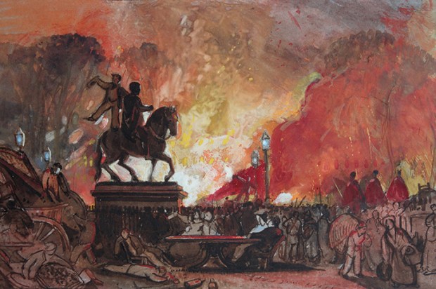 Bristol ablaze: anger at the Lords’ rejection of the Second Reform Bill sparked riots in Queen’s Square, Bristol, October 1831 (William James Muller)