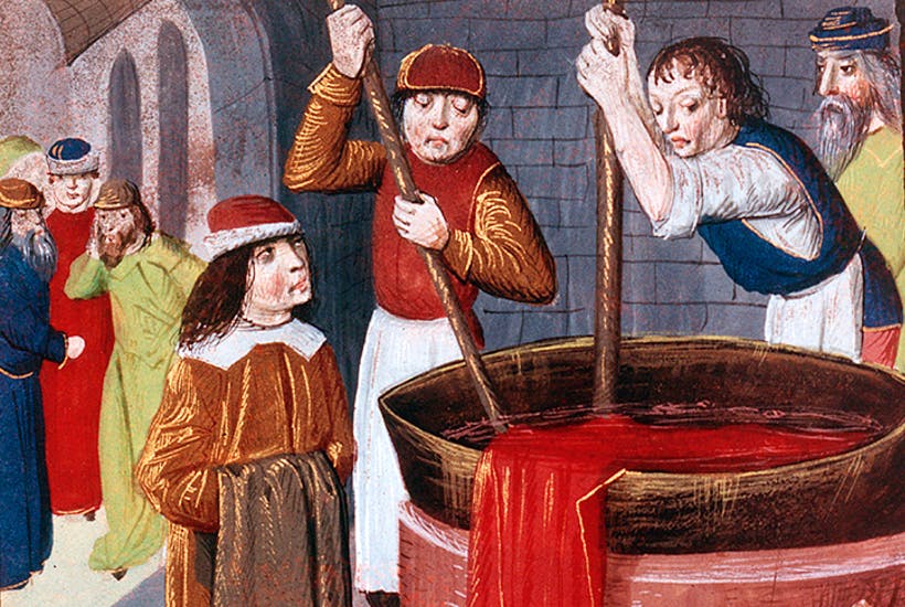 Dyers at work. There was a tradition that Jesus was apprenticed to a dyer when young
