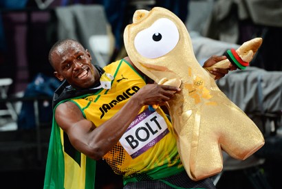 Much fun: Usain Bolt and Wenlock the mascot