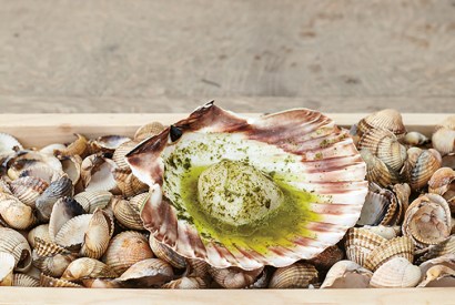 Scallops with seaweed butter, from The Sportsman
