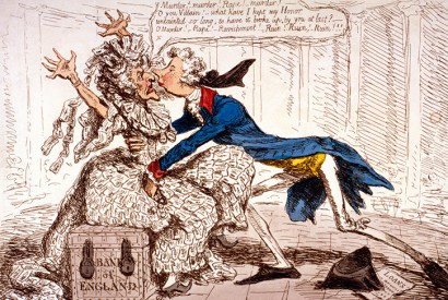 ‘Political Ravishment — or the Old Lady of Threadneedle Street in danger!’ by James Gillray (1797)