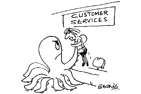 ‘I’ll certainly pass on your concerns about plastic packaging, Sir.’