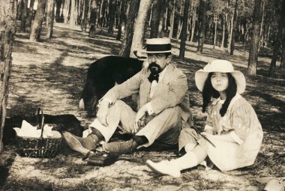 Claude Debussy and his daughter Chouchou near Arcachon, France, 1915