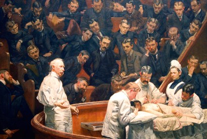 The surgeon and anatomist David Hayes Agnew, teaching at the University of Pennsylvania in the 1880s. The cautious Americans were initially resistant to Lister, who toured the US hoping to convert the sceptics