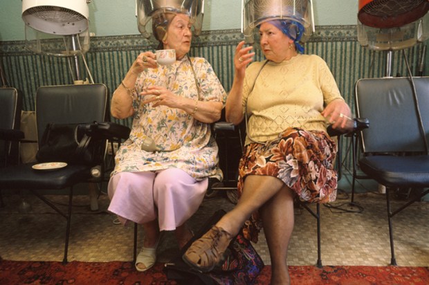 Girls in the hood: traditional hairdresser in Nottingham, 1996
