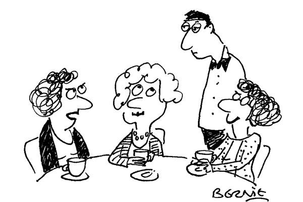 ‘Waiter, could you ask the couple on the next table if they could speak up?’