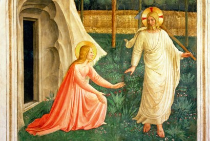 Shouldering a hoe, Christ appears to Mary Magdalene in Fra Angelico’s ‘Noli Me Tangere’ (c.1438–50)
