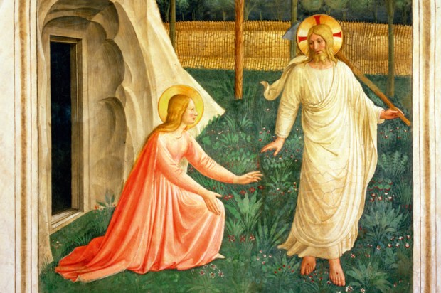 Shouldering a hoe, Christ appears to Mary Magdalene in Fra Angelico’s ‘Noli Me Tangere’ (c.1438–50)