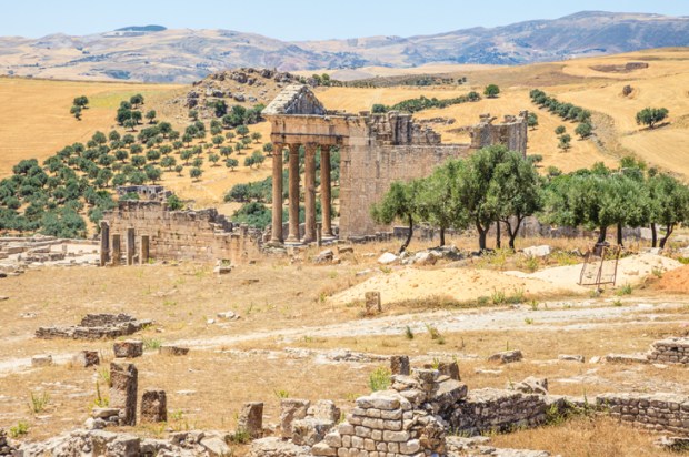 The ruins of Dougga, Tunisia convinced Ibn Khaldun that North Africa had once been extremely prosperous and heavily populated