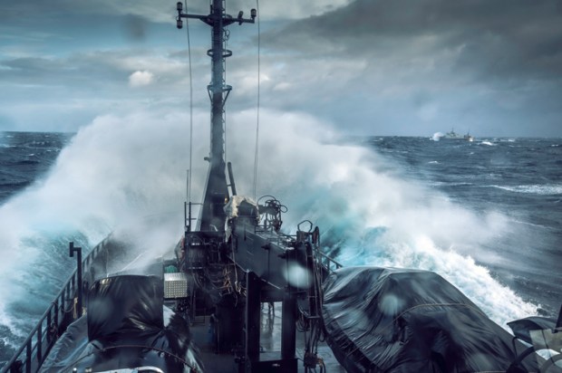 The Bob Baker trails the Thunder through six-metre swells