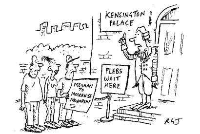 ‘The new duchess will be out shortly to lecture you all about equality.’