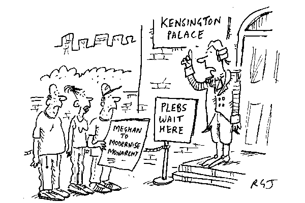 ‘The new duchess will be out shortly to lecture you all about equality.’