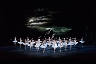 Artists of the Royal Ballet against the easel-worthy backcloths of John Macfarlane’s ravishing designs for Swan Lake