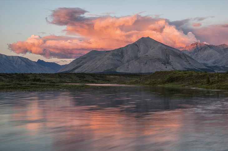 Midnight sun on the Yukon