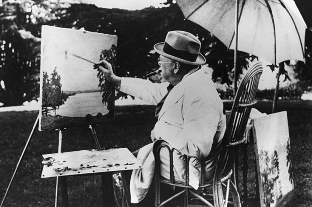 Winston Churchill painting beside Lake Geneva (Photo: Getty)
