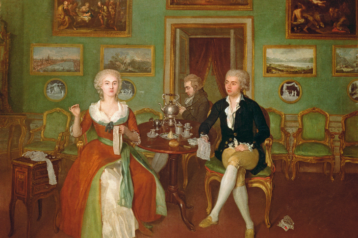 View of a drawing room, c. 1780 by Philip Reinagle